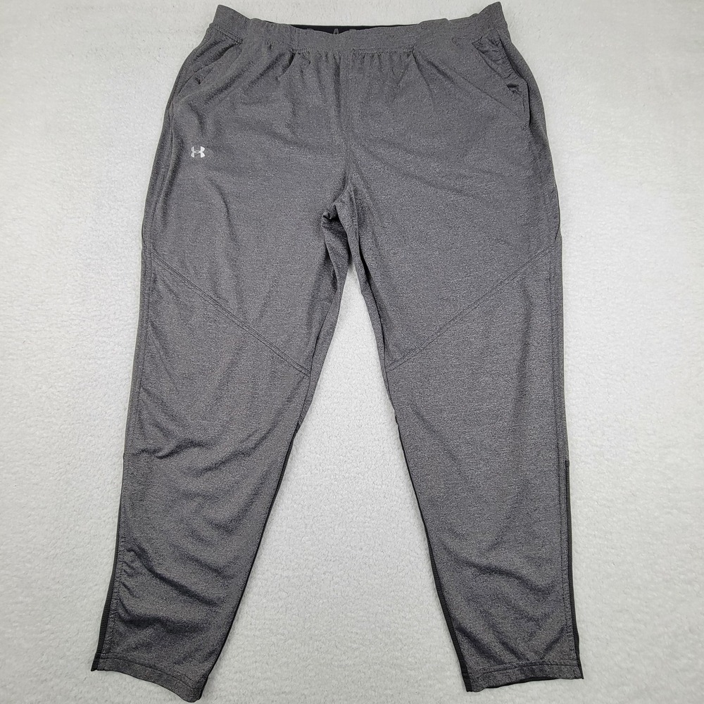 Under Armour Pants Mens XL Gray Tapered Athletic Joggers Stretch 1321758 FW2018